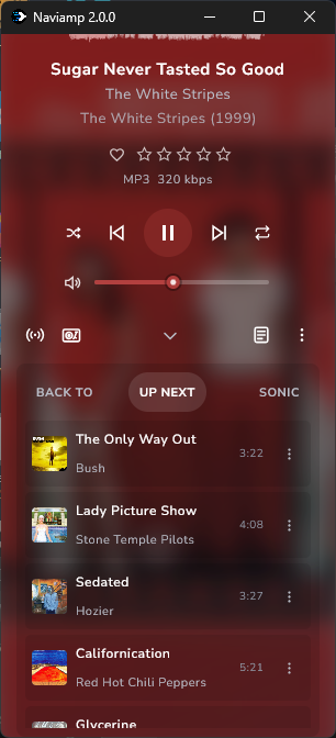 Now Playing queue in a narrow layout